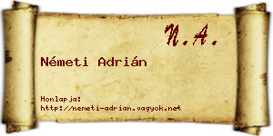 Németi Adrián névjegykártya